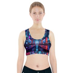 City People Cyberpunk Sports Bra With Pocket by Jancukart