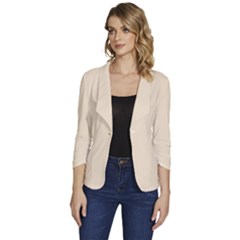 Champagne White	 - 	one-button 3/4 Sleeve Short Jacket by ColorfulWomensWear