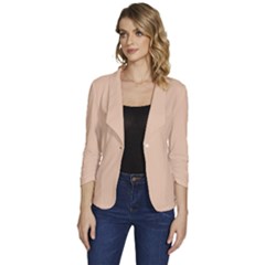 Desert Sand	 - 	one-button 3/4 Sleeve Short Jacket by ColorfulWomensWear