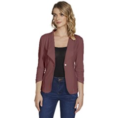 Bole Brown	 - 	one-button 3/4 Sleeve Short Jacket by ColorfulWomensWear