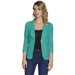 Keppel Green	 - 	one-button 3/4 Sleeve Short Jacket