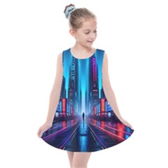 City People Cyberpunk Kids  Summer Dress