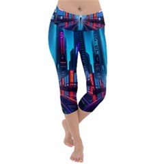 City People Cyberpunk Lightweight Velour Capri Yoga Leggings