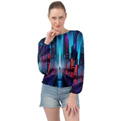 City People Cyberpunk Banded Bottom Chiffon Top