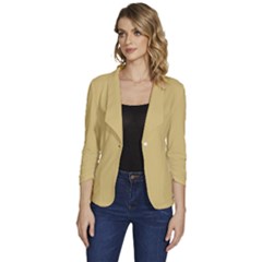 Sand Castle	 - 	one-button 3/4 Sleeve Short Jacket by ColorfulWomensWear