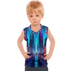 City People Cyberpunk Kids  Sport Tank Top