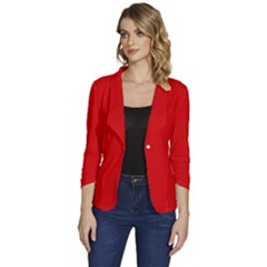 Rosso Corsa Red	 - 	one-button 3/4 Sleeve Short Jacket