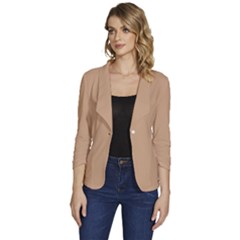 Soft Sand	 - 	one-button 3/4 Sleeve Short Jacket by ColorfulWomensWear