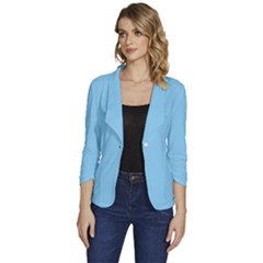 Baby Blue	 - 	One-Button 3/4 Sleeve Short Jacket