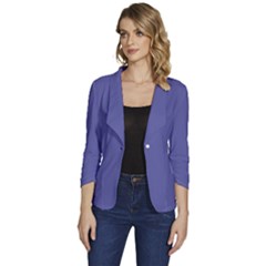 Blue Iris	 - 	one-button 3/4 Sleeve Short Jacket by ColorfulWomensWear