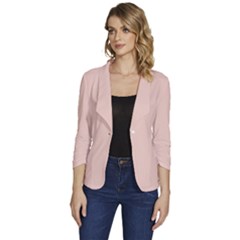 Pale Dogwood	 - 	one-button 3/4 Sleeve Short Jacket