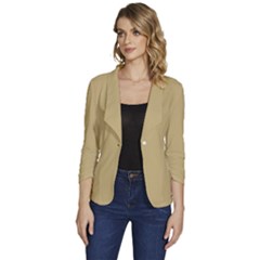 Rich Gold	 - 	one-button 3/4 Sleeve Short Jacket