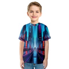 City People Cyberpunk Kids  Sport Mesh Tee