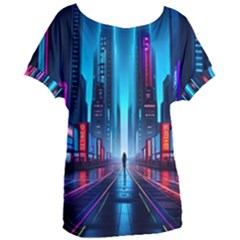 City People Cyberpunk Women s Oversized Tee by Jancukart