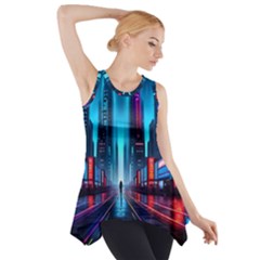 City People Cyberpunk Side Drop Tank Tunic by Jancukart