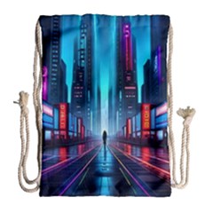 City People Cyberpunk Drawstring Bag (large)