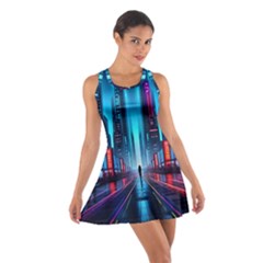 City People Cyberpunk Cotton Racerback Dress by Jancukart