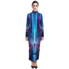 City People Cyberpunk Turtleneck Maxi Dress