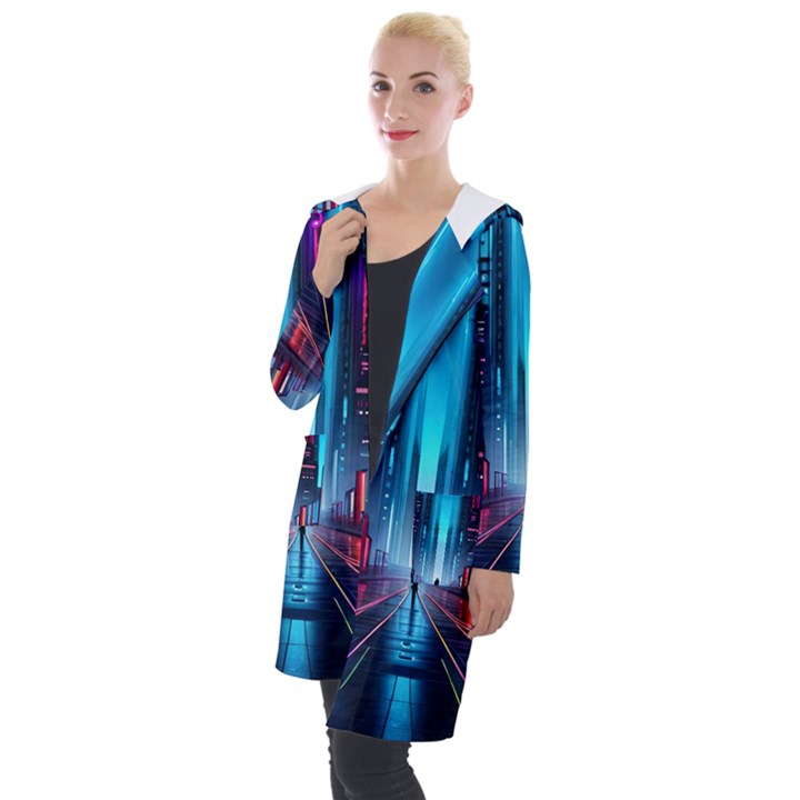 City People Cyberpunk Hooded Pocket Cardigan