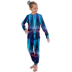 City People Cyberpunk Kids  Long Sleeve Set 