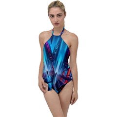 City People Cyberpunk Go With The Flow One Piece Swimsuit