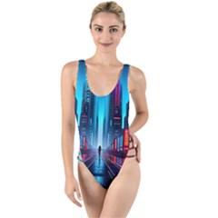 City People Cyberpunk High Leg Strappy Swimsuit