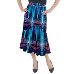 City People Cyberpunk Midi Mermaid Skirt