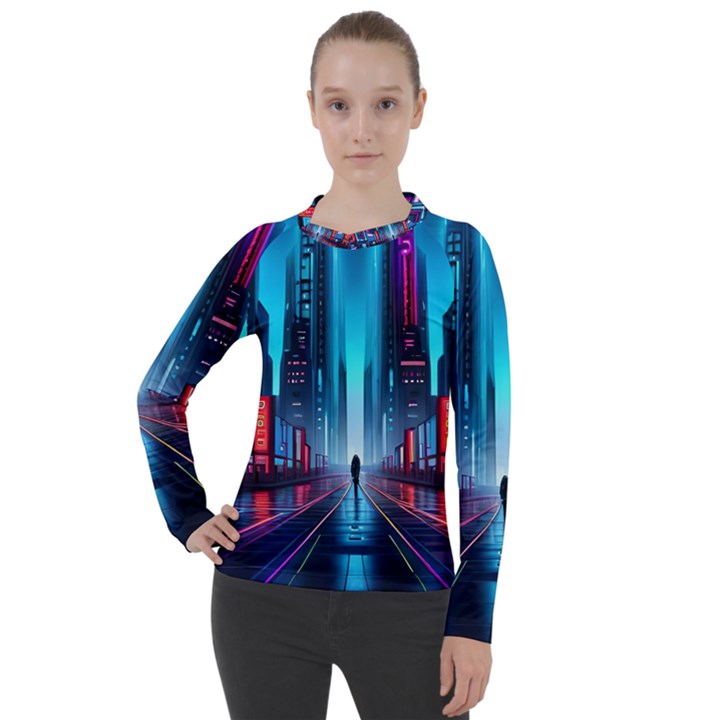 City People Cyberpunk Women s Pique Long Sleeve Tee