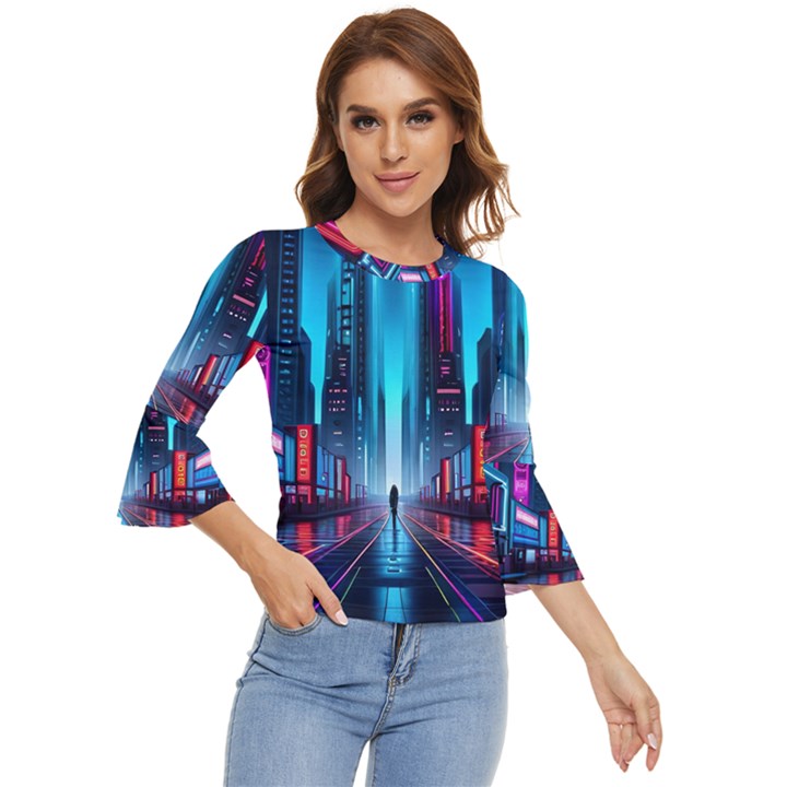 City People Cyberpunk Bell Sleeve Top