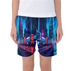 City People Cyberpunk Women s Basketball Shorts by Jancukart