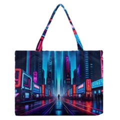 City People Cyberpunk Zipper Medium Tote Bag