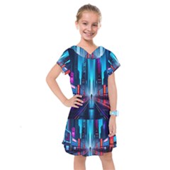 City People Cyberpunk Kids  Drop Waist Dress