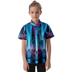 City People Cyberpunk Kids  Short Sleeve Shirt