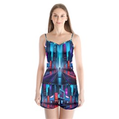 City People Cyberpunk Satin Pajamas Set