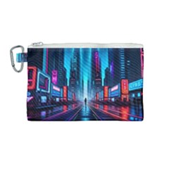 City People Cyberpunk Canvas Cosmetic Bag (medium)