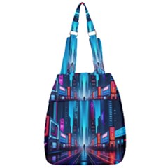 City People Cyberpunk Center Zip Backpack by Jancukart