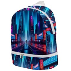 City People Cyberpunk Zip Bottom Backpack by Jancukart