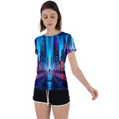 City People Cyberpunk Back Circle Cutout Sports Tee