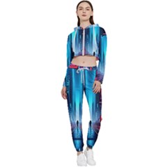 City People Cyberpunk Cropped Zip Up Lounge Set by Jancukart