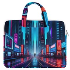 City People Cyberpunk Macbook Pro 13  Double Pocket Laptop Bag