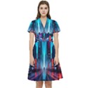 City People Cyberpunk Short Sleeve Waist Detail Dress View1