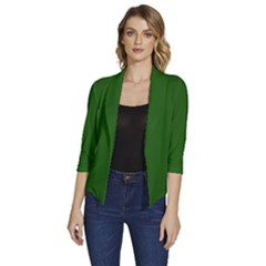 Lincoln Green	 - 	draped Front 3/4 Sleeve Shawl Collar Jacket