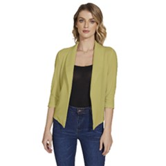 Ginger	 - 	draped Front 3/4 Sleeve Shawl Collar Jacket