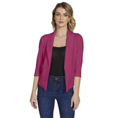 Vivacious	 - 	draped Front 3/4 Sleeve Shawl Collar Jacket