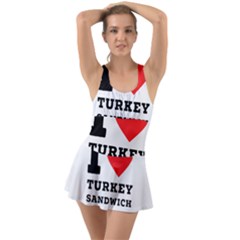 I Love Turkey Sandwich Ruffle Top Dress Swimsuit by ilovewhateva