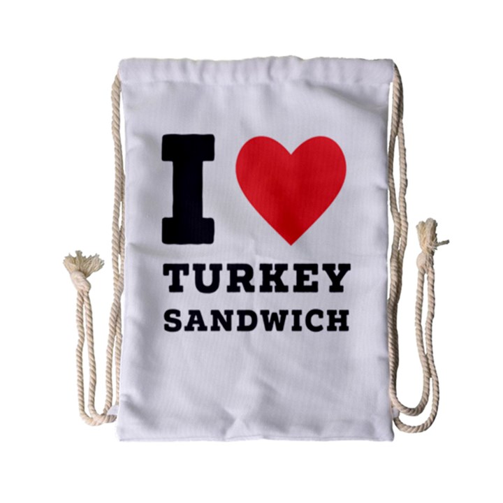 I love turkey sandwich Drawstring Bag (Small)