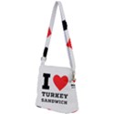 I love turkey sandwich Zipper Messenger Bag View2