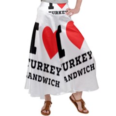 I Love Turkey Sandwich Satin Palazzo Pants by ilovewhateva