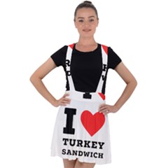 I Love Turkey Sandwich Velvet Suspender Skater Skirt by ilovewhateva