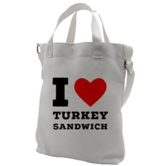 I Love Turkey Sandwich Canvas Messenger Bag by ilovewhateva